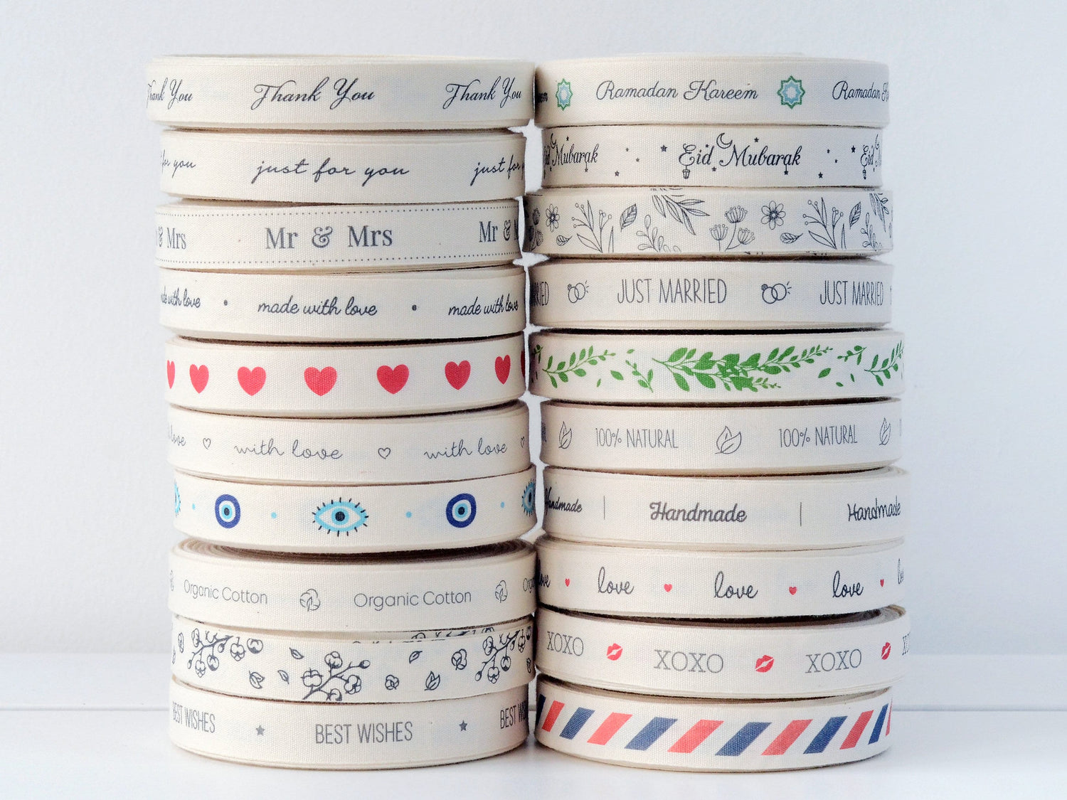 15 mm Printed Cotton Ribbons