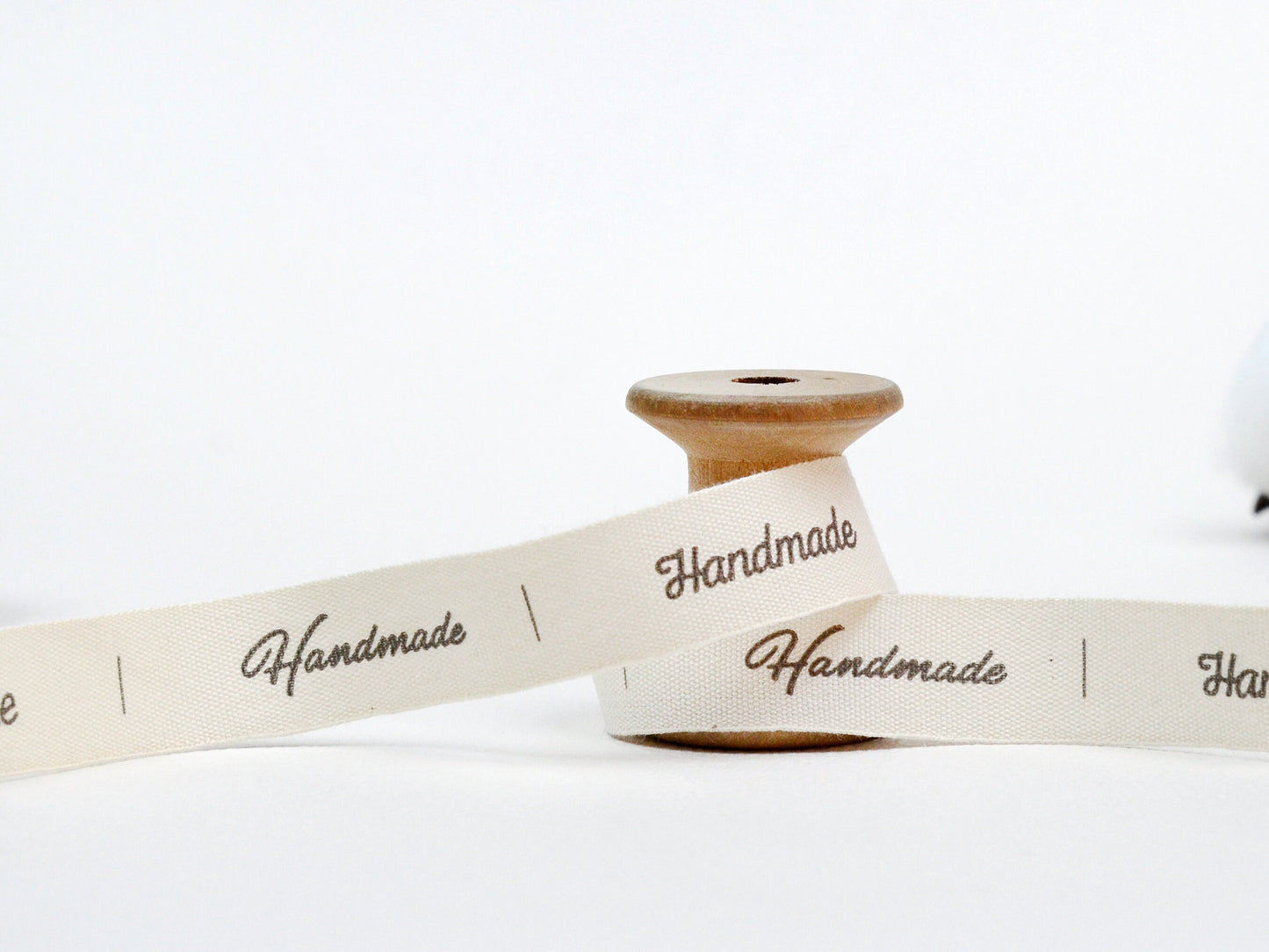 Handmade Cotton Ribbon - 5/8” (15 mm), 10 yards (9 m) Natural Tape for Sewing Projects, Bakery Gifts, Boutique Packaging, Handmade Goods