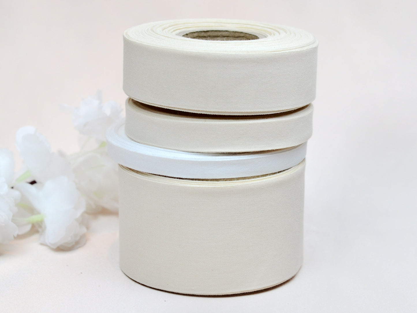 Cotton Ribbon for Labels & Print - 10 Yards (9 m) Unprinted Flat Soft Natural Tape for Handmade Packaging, Eco Friendly Gift Wrap, Organic