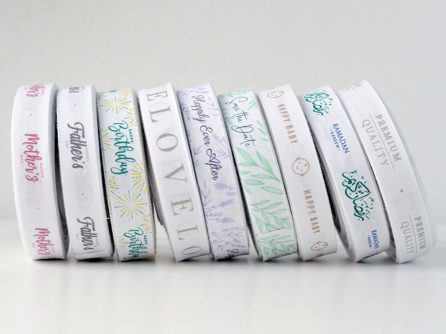 Happily Ever After Cotton Ribbon - 10 Yards - 3/4” (20 mm) White Wedding Ribbon for Romantic Gift Wrapping, Favors & Table Decoration