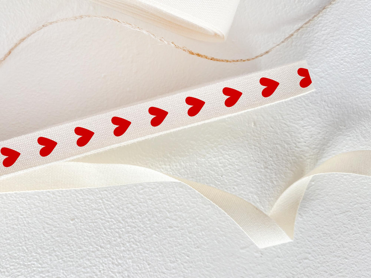 Red Heart Cotton Ribbon - 3/8” (10 mm) Romantic Twill Tape for Weddings, Valentine's Day Gifts, Mother's Day & Special Occasions