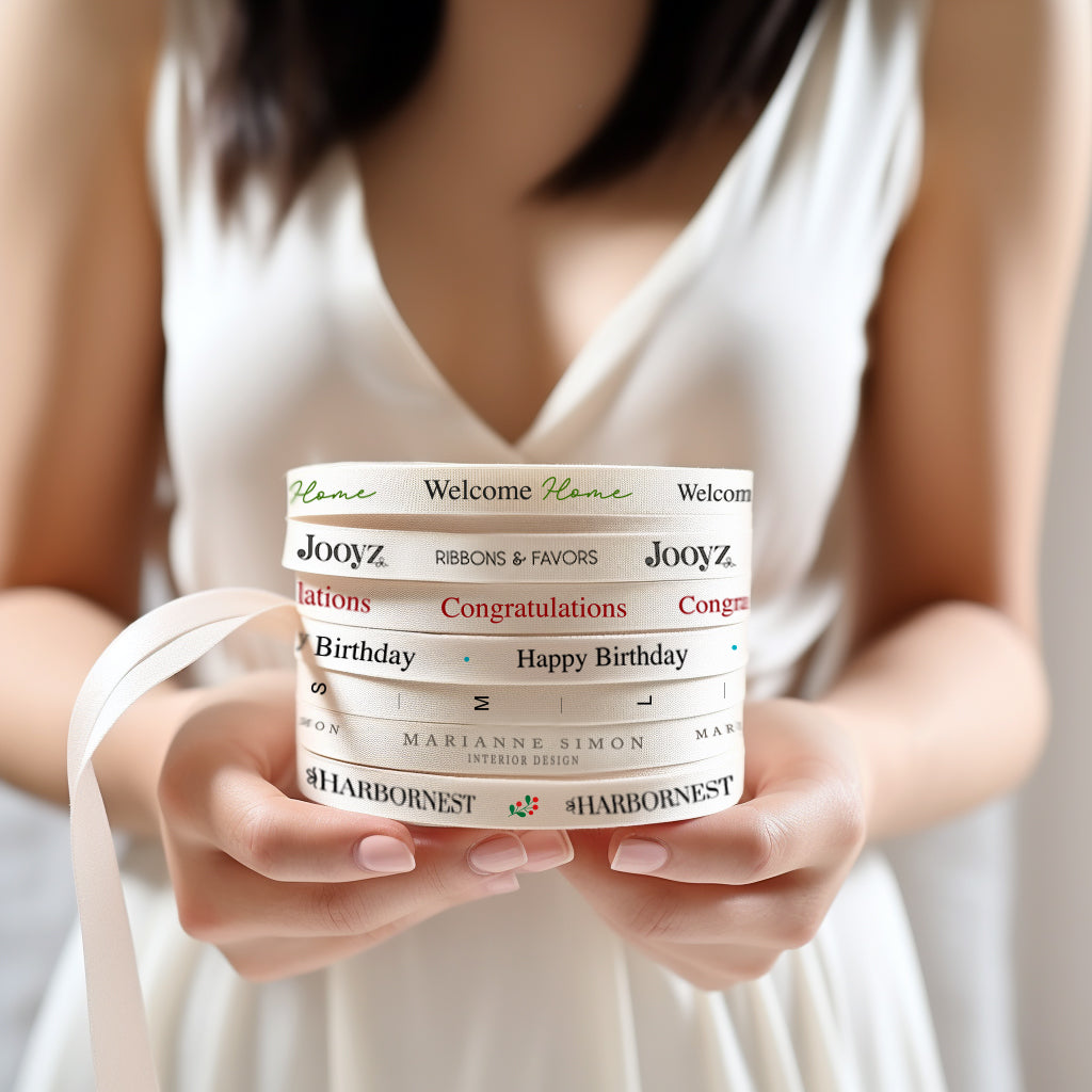 Custom Text Ribbon Personalized Ribbons - Custom Text & Business Logo Cotton Ribbons – Jooyz