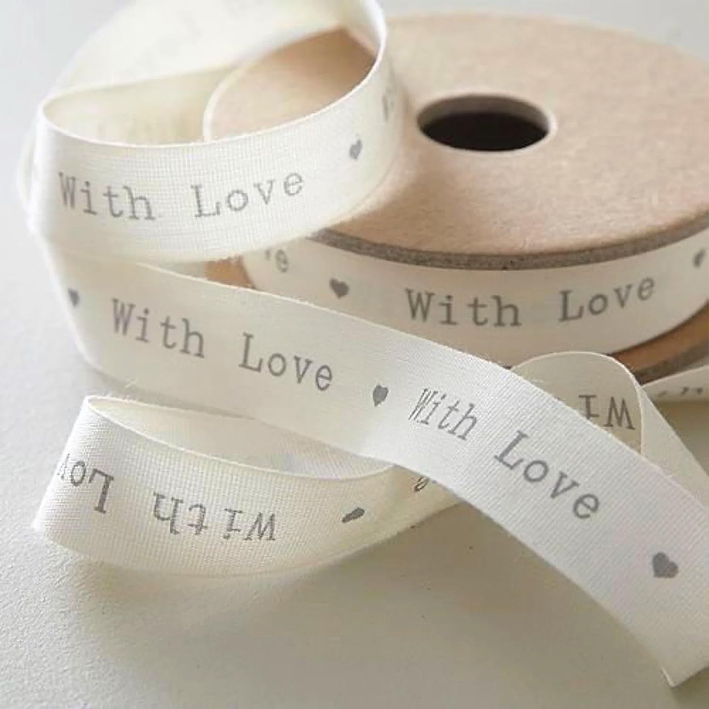 Personalised Business Ribbon, 100 Yards (92 Meters) / 6-60 mm Customised Printed Cotton Tape with Name, Text, Brand Logo Custom Eco Friendly Ribbon, Corporate Gifts