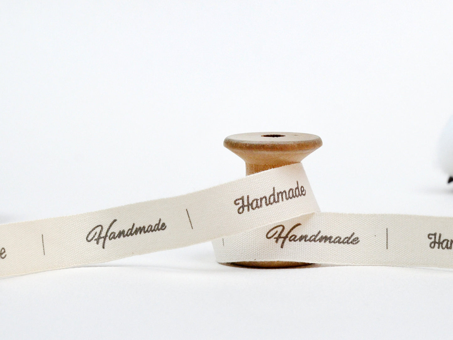 Handmade Cotton Ribbon - 5/8” (15 mm), 10 yards (9 m) Natural Tape for Sewing Projects, Bakery Gifts, Boutique Packaging, Handmade Goods