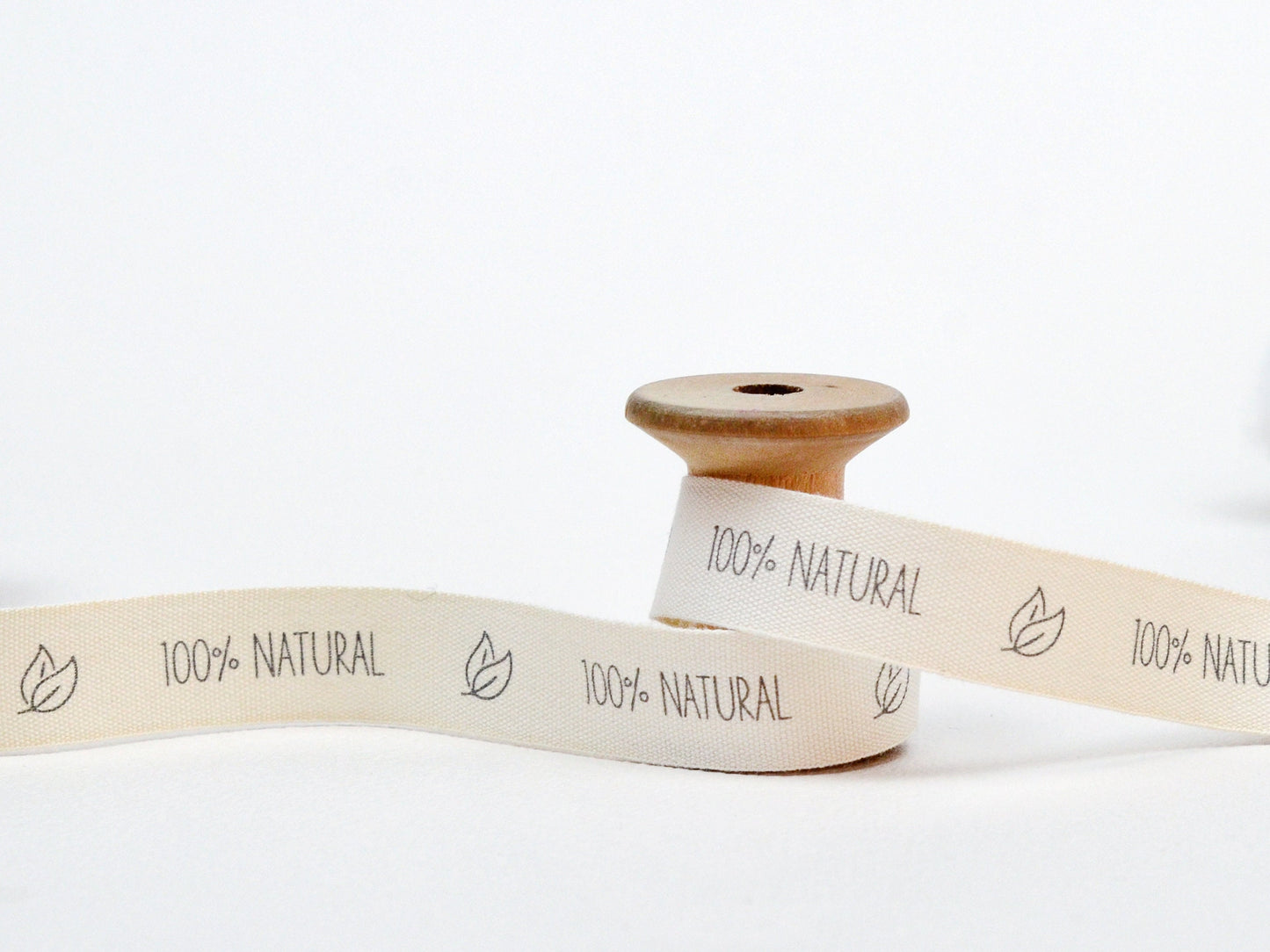 100% Natural Ribbon - 5/8” (15 mm), 10 yards (9 m) Cotton Tape for Eco Packaging, Organic Labels, Sustainable Gift Wrap, Natural Products
