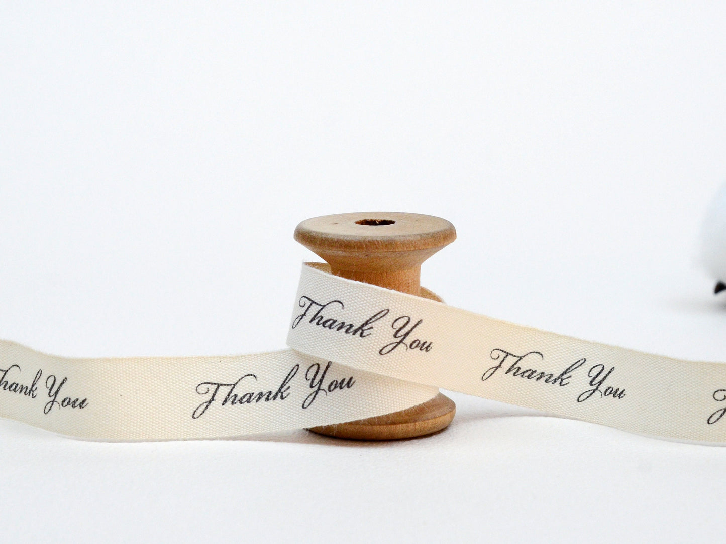 Thank You Cotton Ribbon - 5/8” (15 mm), 10 yards (9 m) Gift Wrap, Customer Thank You Tape, Wedding Favor, Small Business Packaging