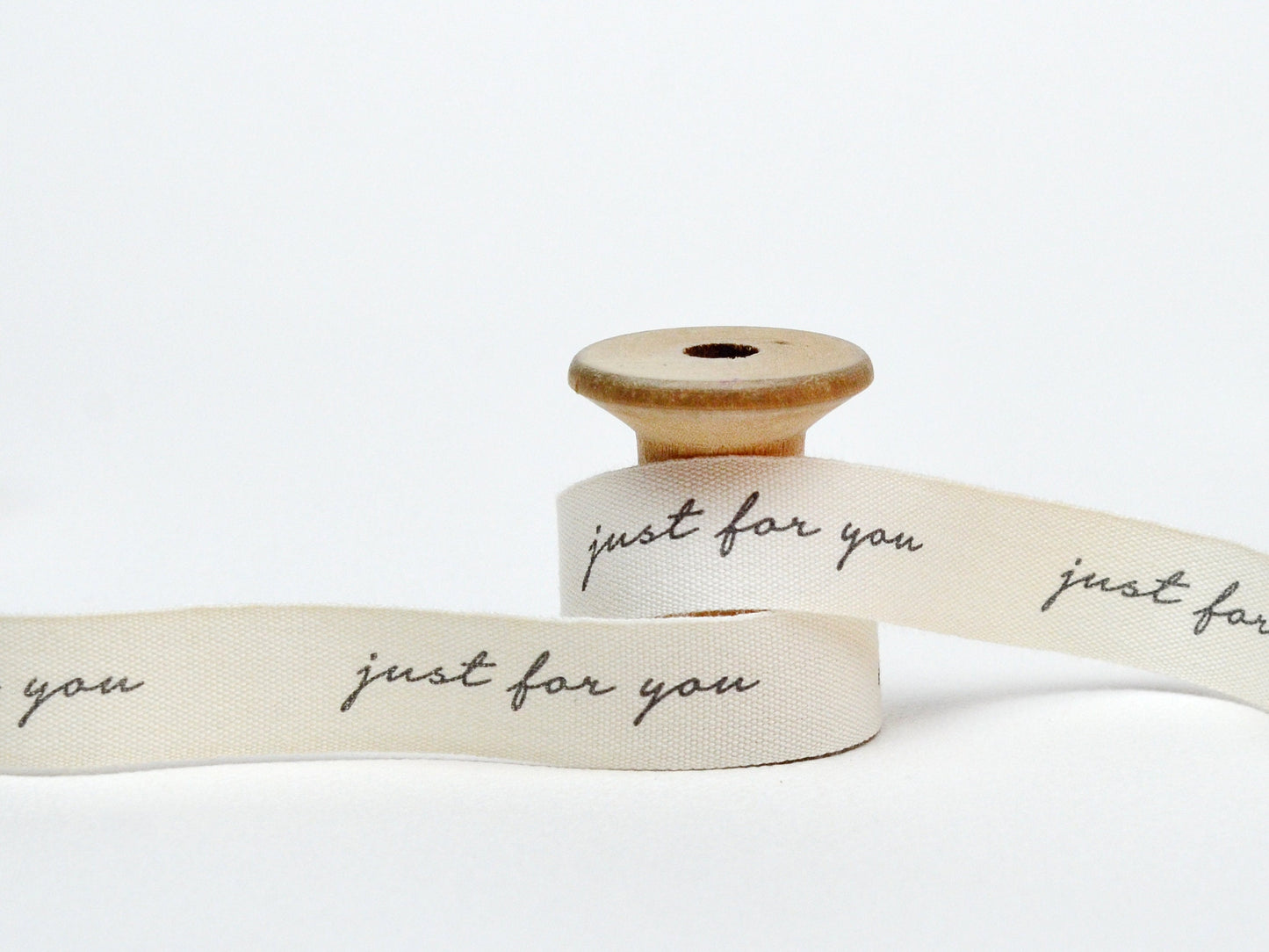 Just For You Cotton Ribbon - 5/8” (15 mm), 10 yards (9 m) Gift Wrapping Tape, Special Occasion, Personalized Gifts, Elegant Packaging