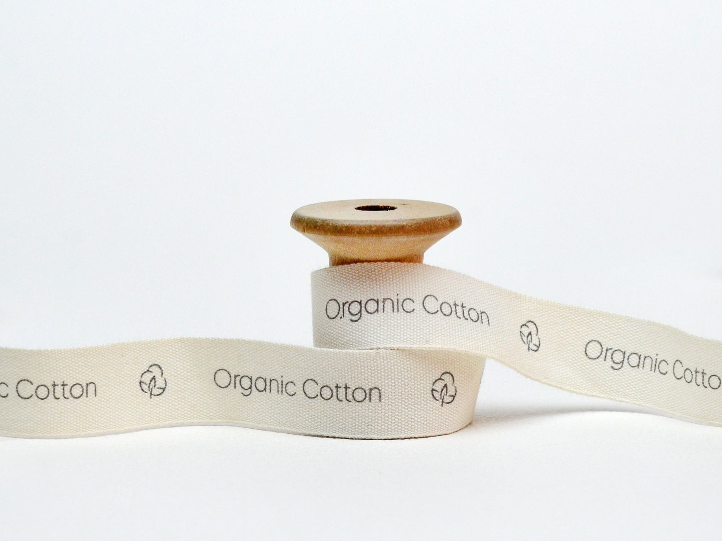 Organic Cotton Ribbon - 5/8” (15 mm), 10 yards (9 m) Eco-Friendly Tape for Sewing, Home Textiles, Clothing Labels, Natural Packaging