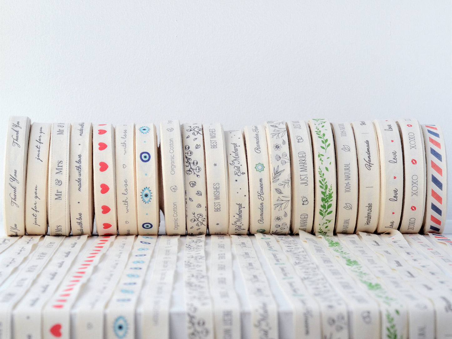 Thank You Cotton Ribbon - 5/8” (15 mm), 10 yards (9 m) Gift Wrap, Customer Thank You Tape, Wedding Favor, Small Business Packaging