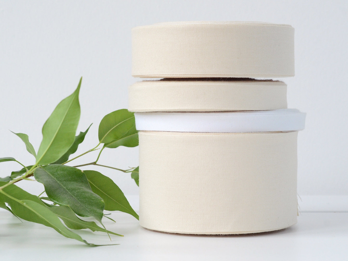 Cotton Ribbon for Labels & Print - 10 Yards (9 m) Unprinted Flat Soft Natural Tape for Handmade Packaging, Eco Friendly Gift Wrap, Organic