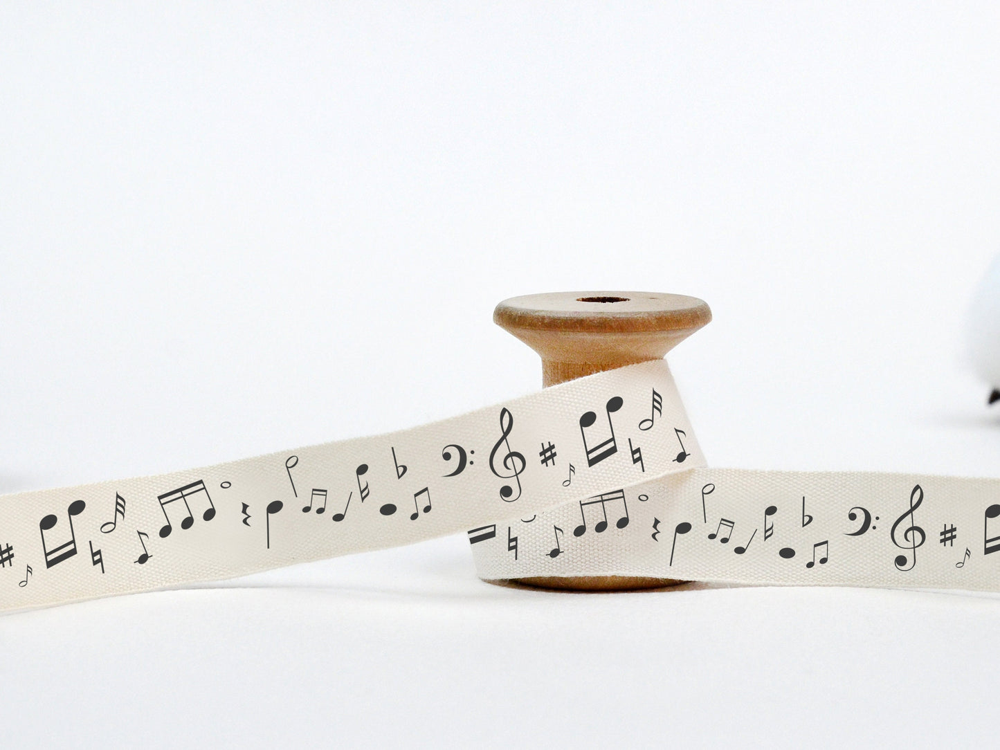 Musical Notes Cotton Ribbon - 5/8” (15 mm), 10 yards (9 m) Black Music Tape for Gift Wrapping, Music Events, Concert Gifts, Party Favors