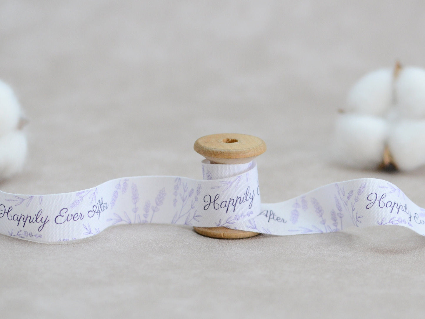 Happily Ever After Cotton Ribbon - 3/4” (20 mm), 10 yards (9 m) White Wedding Ribbon for Romantic Gift Wrapping, Favors & Table Decoration