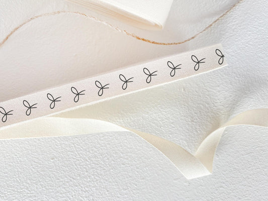 Black Bow Cotton Ribbon - 3/8" (10 mm), 10 yards (9 m) Elegant Twill Tape for Gift Wrapping & Handmade Packaging