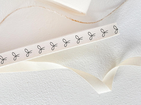 Black Bow Cotton Ribbon - 3/8" (10 mm), 10 yards (9 m) Elegant Twill Tape for Gift Wrapping & Handmade Packaging