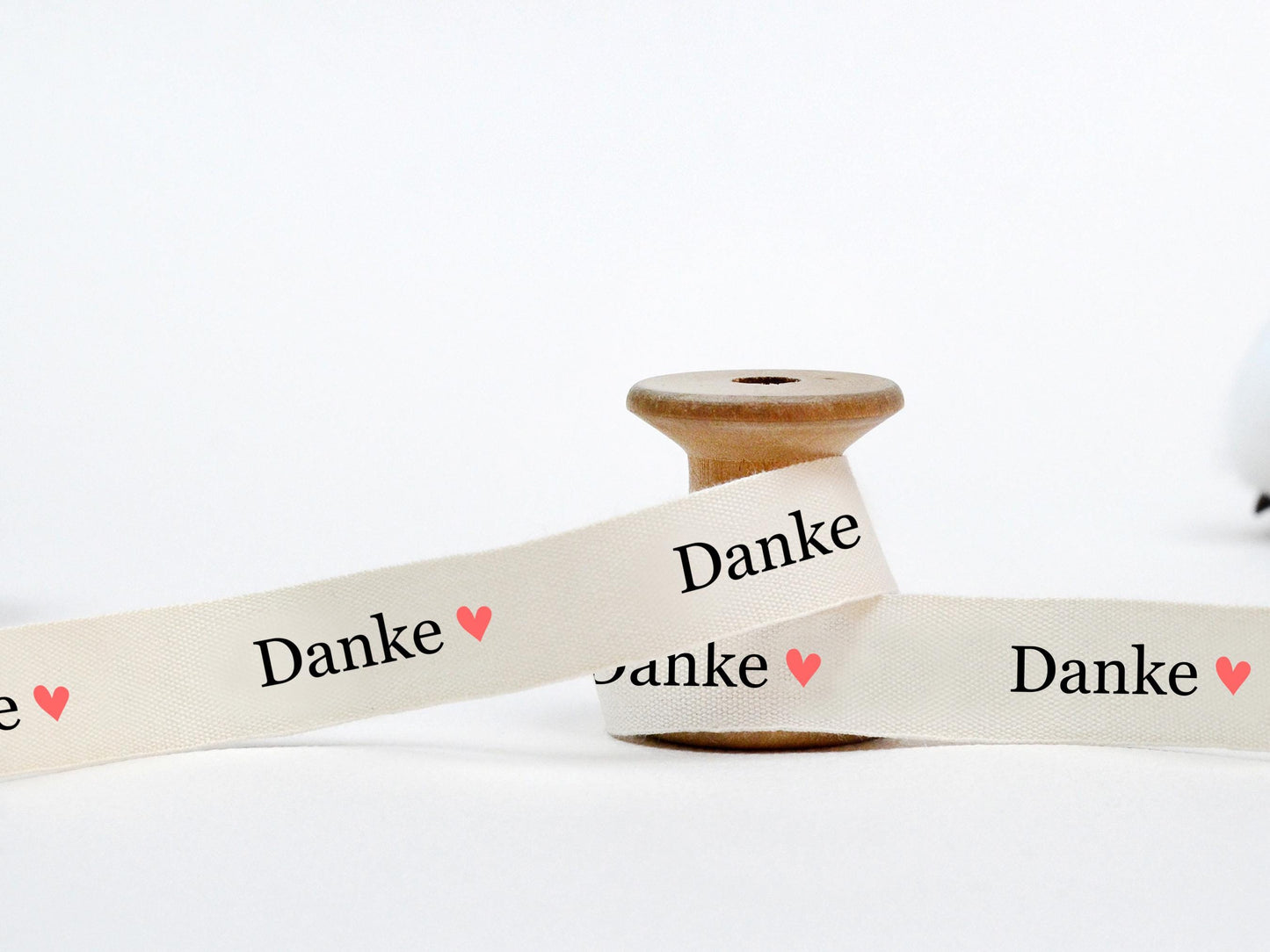Danke Ribbon - 5/8” (15 mm), 10 yards (9 m) German Cotton Tape for Thank You Notes, Customer Gifts, Party Favors, Boutique Packaging