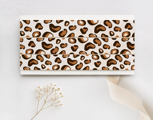 Leopard Print Cotton Ribbon - 5/8” (15 mm), 10 yards (9 m) Bold Animal Print Tape for Fashion Packaging, Gift Wrapping, Party Favors