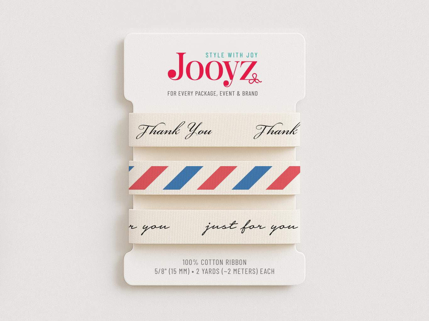 Thank You Ribbon Set | 3 Pack 5/8" (15mm) Cotton – Just For You, Air Mail, Thank You – Gift Wrap, Greeting Cards, Small Business Packaging