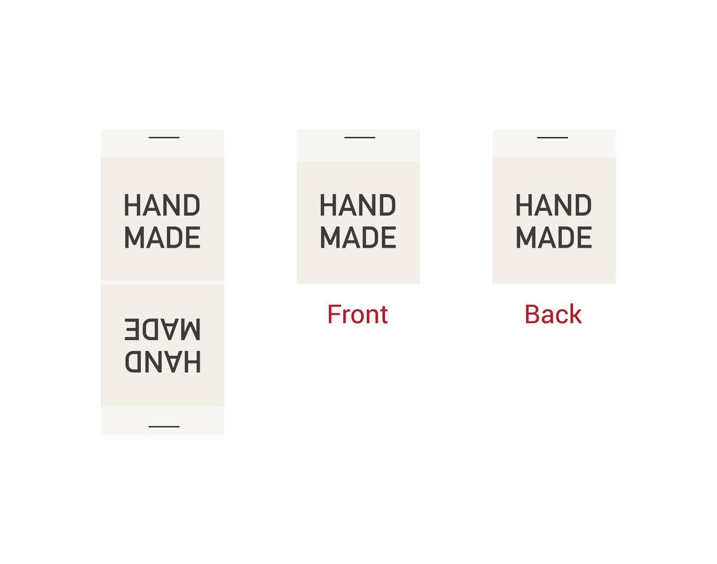 Color Handmade Sewing Labels – 20 pcs Folded Cotton Tags with Multicolor Text for Clothing, Garments, Fabric Crafts & Sewing Projects