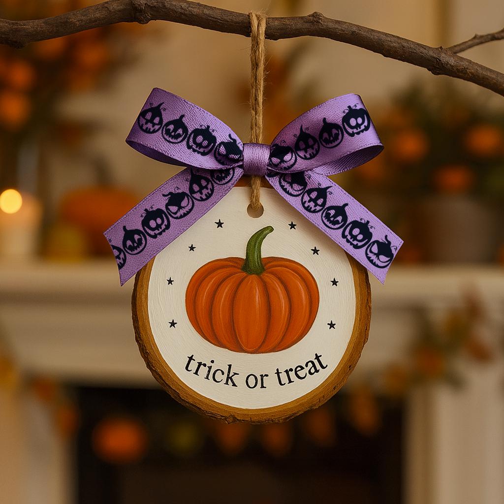 Halloween Ribbon Set – 10 pcs (50 yards / 45 m) Total Satin Ribbons for Halloween Crafts, Fall Gift Wrap, Party Decorations & Autumn Wreaths